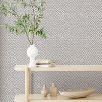 Обои Marburg Flora Винил на флизелине (0,53*10,05) Серый/Бежевый, Геометрия/Рогожка арт-47489 — фото 2, Обои