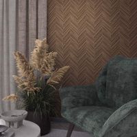 Обои Marburg Okan Винил на флизелине (1,06*10,05) Коричневый, Геометрия/Под дерево арт-33078 — фото 3, Обои