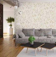 Обои Grandeco Avrora Винил на флизелине (1,06*10,05) Белый/Бежевый, Листья арт-A69603 — фото 2, Обои
