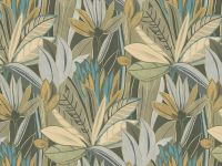 Панно Zambaiti Parati Satin Flowers IV Винил на флизелине (3*5,1) Бежевый/Коричневый/Серый/Синий, Листья арт-Z66872 — фото 1, Обои