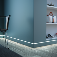 Плинтус напольный Ликорн Скрытый плинтус (С-02.2) под свет с грунтованной вставкой под покраску (К-27.70) — фото 5, Напольные плинтусы