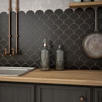 Настенная плитка Equipe Scale Fan Black Matt арт-21976 — фото 1, Настенная плитка