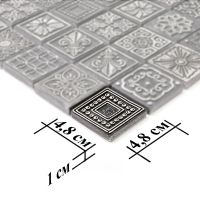 Мозаика Skalini Decos (36 чипов на сетке) Мрамор серый, черный, поверхность микс арт-D-RDK3 — фото 2, Мозаика