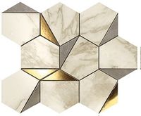 Мозаика Atlas Concorde Italy Marvel Edge Gold Hex Gris-Calacatta арт-9EHG — фото 1, Мозаика