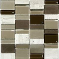Мозаика NSmosaic Exclusive S-837 арт-S-837 стекло (15,23,48*98*8)298*298 — фото 1, Мозаика