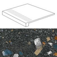 Ступень Arcana Ceramica Stracciatella R Grafito арт-8EB9 — фото 1, Ступени и клинкер