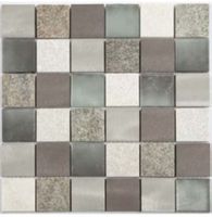Мозаика Moreroom Stone Mashup Glass Stone Aluminum Grey арт-AG028 — фото 1, Мозаика