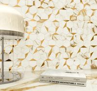 Мозаика Atlas Concorde Italy Marvel Shine Calacatta Imperiale Gold Hex Shiny арт-A4WW — фото 2, Мозаика