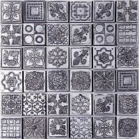 Мозаика Skalini Decos Серая 36 чипов на сетке арт-D-PLT3 — фото 1, Мозаика