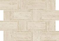Мозаика Atlas Concorde Italy Marvel Travertine Pearl Basketweave арт-AF9O — фото 1, Мозаика