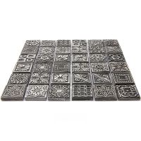 Мозаика Skalini Decos (36 чипов на сетке) Мрамор серый, черный, поверхность микс арт-D-RDK3 — фото 3, Мозаика