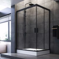 Душевой уголок AM.PM Gem 120х90 профиль Черный матовый стекло прозрачное арт-W90G-404-120290-BT — фото 1, Прямоугольные душевые уголки