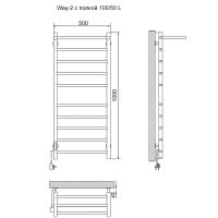 Электрический полотенцесушитель Ника Way-2 100/50 с полкой Хром арт-WAY-2 100/50 с/п лев — фото 2, Электрические полотенцесушители