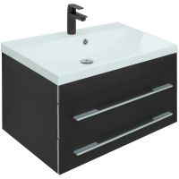 Тумба с раковиной Aquanet Верона 75 подвесная Черная матовая арт-287646 — фото 1, Тумбы с раковиной