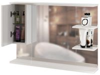 Зеркало со шкафом Mixline Этьен 100 L с подсветкой Белое арт-540873 — фото 2, Зеркальные шкафы в ванную