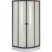Душевой уголок Orange 90x90 профиль Черный стекло прозрачное арт-E01-090TB — фото 1, Душевые уголки четверть круга