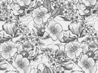 Фреска Ortograf Silver&Gold 32829 Фактура флок FLK Флизелин (3,6*2,7) Белый/Черный, Цветы арт-32829 (флок FLK) — фото 2, Фрески