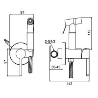 Гигиенический душ со смесителем Splenka Черный матовый арт-S221.52.06 — фото 10, Гигиенические души