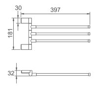 Полотенцедержатель Frap F18 поворотный Хром арт-F1813 — фото 10, Полотенцедержатели