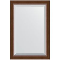 Зеркало Evoform Exclusive 92х62 с фацетом в багетной раме - Орех 65 мм арт-BY 1177 — фото 1, Зеркала в ванную комнату