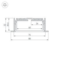 Профиль алюминиевый Arlight встраиваемый Серебристый арт-019315 — фото 3, Профили для светодиодных лент