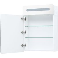 Зеркальный шкаф Aquanet Лукка 60 с подсветкой Белый глянцевый арт-178954 — фото 3, Зеркальные шкафы в ванную