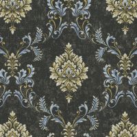 Обои Emiliana Parati Damasco Reale Винил на флизелине (1,06*10,05) Черный/Голубой/Золото, Дамаск арт-73424 — фото 1, Обои для стен