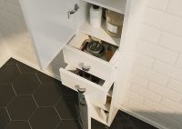 Шкаф пенал 1MarKa Story 29Н L Белый глянец арт-У99311 — фото 4, Пеналы для ванной комнаты