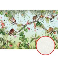 Фреска Ortograf Miracle 33859 Фактура флок FLK Флизелин (4*2,7) Голубой/Зеленый/Разноцветный, Листья/Животные арт-33859 (флок FLK) — фото 1, Фрески