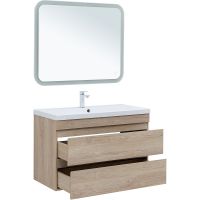 Тумба под раковину Aquanet Нота New 100 подвесная Дуб светлый арт-334200 — фото 6, Тумбы под раковину