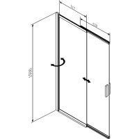 Шторка на ванну AM.PM Like 100x150 профиль Хром матовый стекло прозрачное арт-W80S-100PS-150MT — фото 7, Шторки для ванной раздвижные