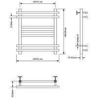 Товар: Водяной полотенцесушитель Aquanet Largo 60x50 Хром арт-266744 - фото 2 Водяной полотенцесушитель Aquanet Largo 60x50 Хром арт-266744 — фото 2, Водяные полотенцесушители
