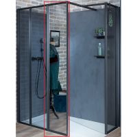 Душевая стенка Jacob Delafon Nouvelle Vague 40 профиль Черный матовый стекло зеркальное арт-E94WI40-MZ — фото 1, Боковые стенки