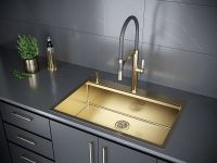 Кухонная мойка Paulmark Kroner-Pro 75 Брашированное золото арт-PM707551-BG — фото 3, Кухонные мойки