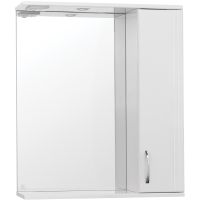 Зеркало со шкафом Style Line Эко стандарт Панда 75 С с подсветкой Белый глянец арт-ЛС-00000124 — фото 1, Зеркальные шкафы в ванную