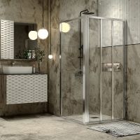 Душевой уголок Grossman Alba 90х90 профиль Хром стекло прозрачное арт-GR-9090Al1 — фото 2, Квадратные душевые уголки