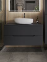 Тумба с раковиной Orange Line 100 подвесная Графит матовый арт-Li-100TugMDF+B05-520W — фото 3, Тумбы с раковиной