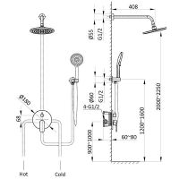 Душевая система Vincea Desire Брашированное золото арт-VSFW-1D1BG — фото 4, Встраиваемые душевые комплекты