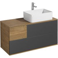 Тумба под раковину Aquaton Терра 105 подвесная Дуб кантри Антрацит арт-1A246901TEKA0 — фото 2, Тумбы под раковину