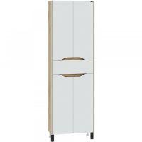 Шкаф пенал СанТа Сатурн 60 Белый Дуб австрийский арт-700375 — фото 1, Пеналы для ванной комнаты