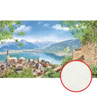 Фреска Ortograf Горы 4658 Фактура флок FLK Флизелин (4,6*2,7) Бежевый/Голубой/Зеленый, Город/Горы/Пейзаж арт-4658 (флок FLK) — фото 1, Фрески