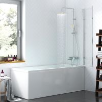 Шторка на ванну Damixa Skyline 80х140 профиль Хром стекло прозрачное арт-DX35WBS-D080-140MT — фото 2, Шторки для ванной распашные