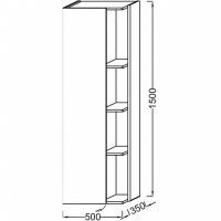 Шкаф пенал Jacob Delafon Terrace 50 L подвесной Мягкий черный арт-EB1179G-M61 — фото 4, Пеналы для ванной комнаты