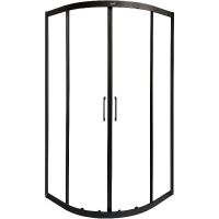 Душевой уголок Ceruttispa Viva 100x100 8412 профиль Черный стекло прозрачное арт-VIVA100B — фото 1, Душевые уголки четверть круга