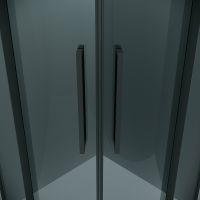 Душевой уголок Grossman Cosmo 100х100 профиль Черный матовый стекло тонированное арт-301.K33.02.1010.21.10 — фото 8, Душевые уголки четверть круга