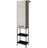 Шкаф пенал Sanflor Бруклин 33 L Дуб крафт белый арт-С02708 — фото 1, Пеналы для ванной комнаты