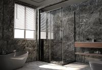 Душевая стенка Veconi Premium Trento PTD-40GR 90 профиль Брашированный графит стекло прозрачное арт-SP40-GR-90-01-C4 — фото 3, Боковые стенки