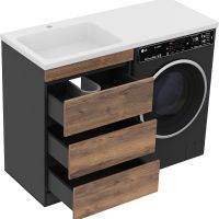 Товар: Тумба с раковиной Misty Коломбо 120 L Дуб Галифакс Антрацит арт-УТ000015587 - фото 5 Тумба с раковиной Misty Коломбо 120 L Дуб Галифакс Антрацит арт-УТ000015587 — фото 5, Тумбы с раковиной