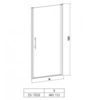 Душевая дверь Esbano ES-70LD 70 L профиль Хром стекло прозрачное арт-ESDN70LDL — фото 4, Распашные душевые двери