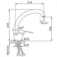 Смеситель для кухни Frap H16 Хром арт-F4116 — фото 3, Смесители для кухни